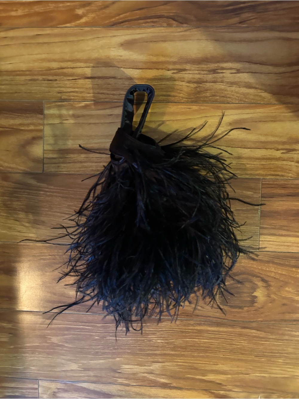 J. Crew collection Santorini black bag with Ostrich feathers. - Picture 5 of 11
